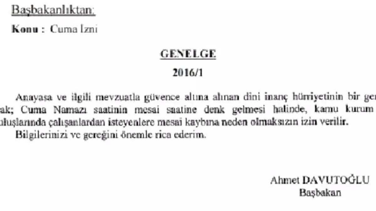 Cuma Namazı\' İzni Resmi Gazete\'de Yer Aldı