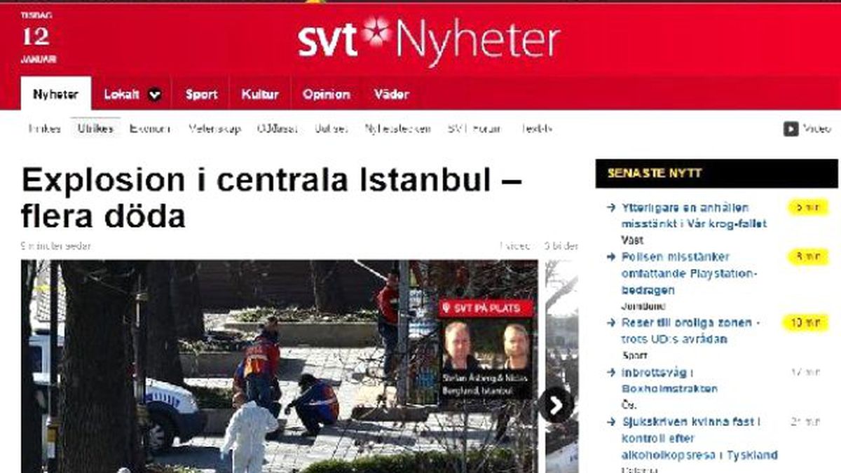 Sultanahmet\'teki Terör Saldırısı İsveç Basınında