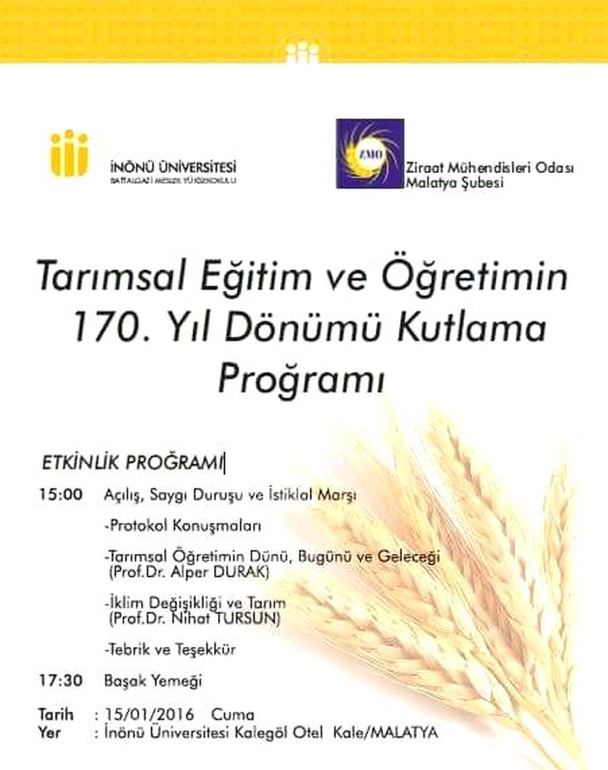 Tarımsal Eğitim ve Öğretimin 170. Yıl Dönümü Kutlanacak