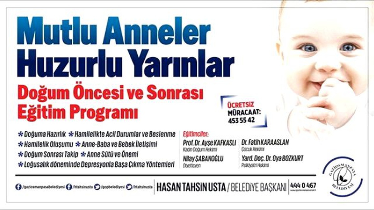 Gaziosmanpaşa Belediyesi\'nden Doğum Öncesi ve Sonrası Eğitim Programı