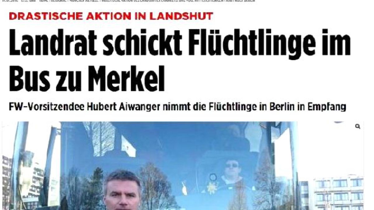 Kent Yöneticisi, Bir Otobüs Dolusu Sığınmacıyı Merkel'e Gönderdi