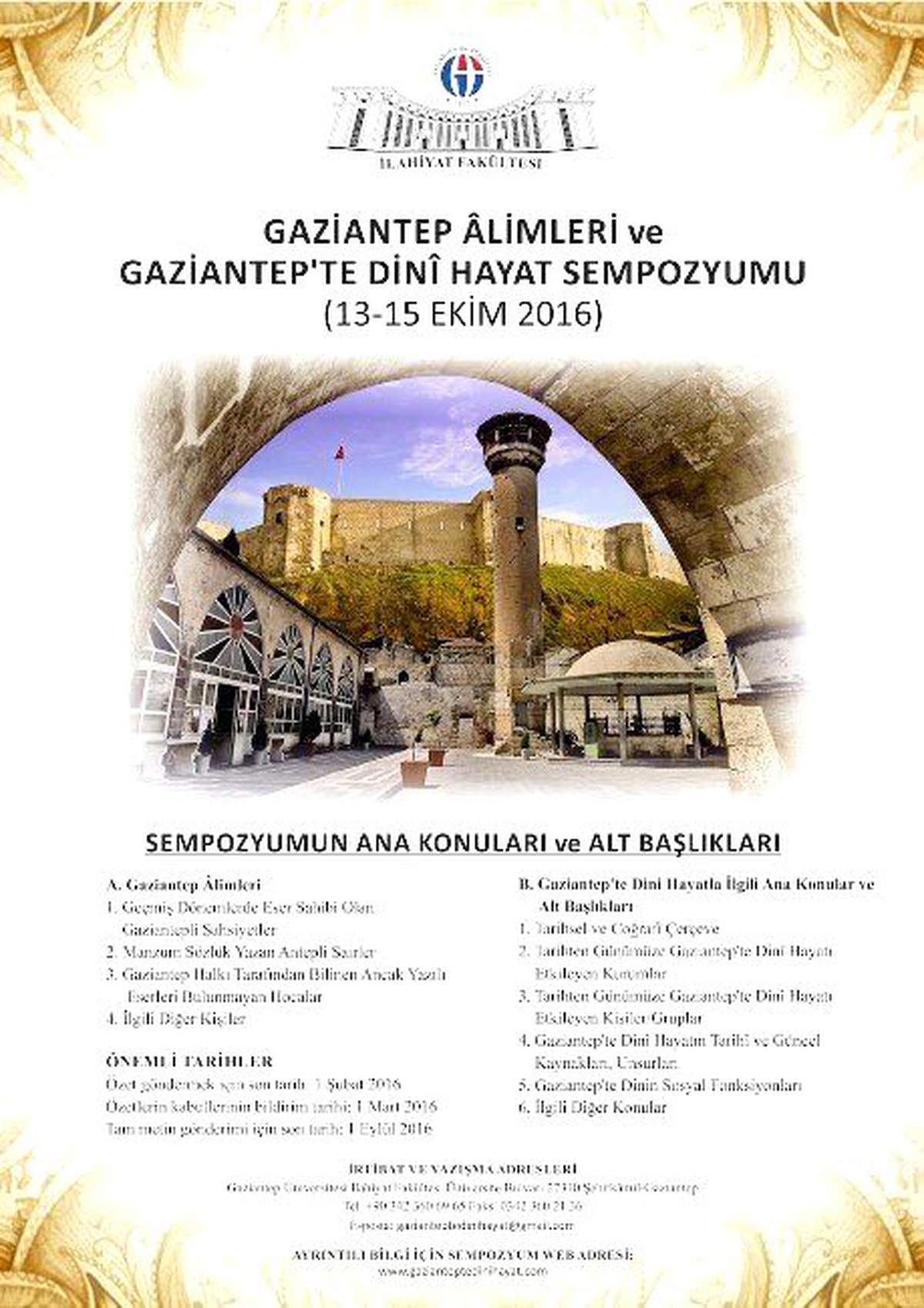Uluslararası Gaziantep Alimleri ve Gaziantep\'de Dini Hayat Sempozyumu