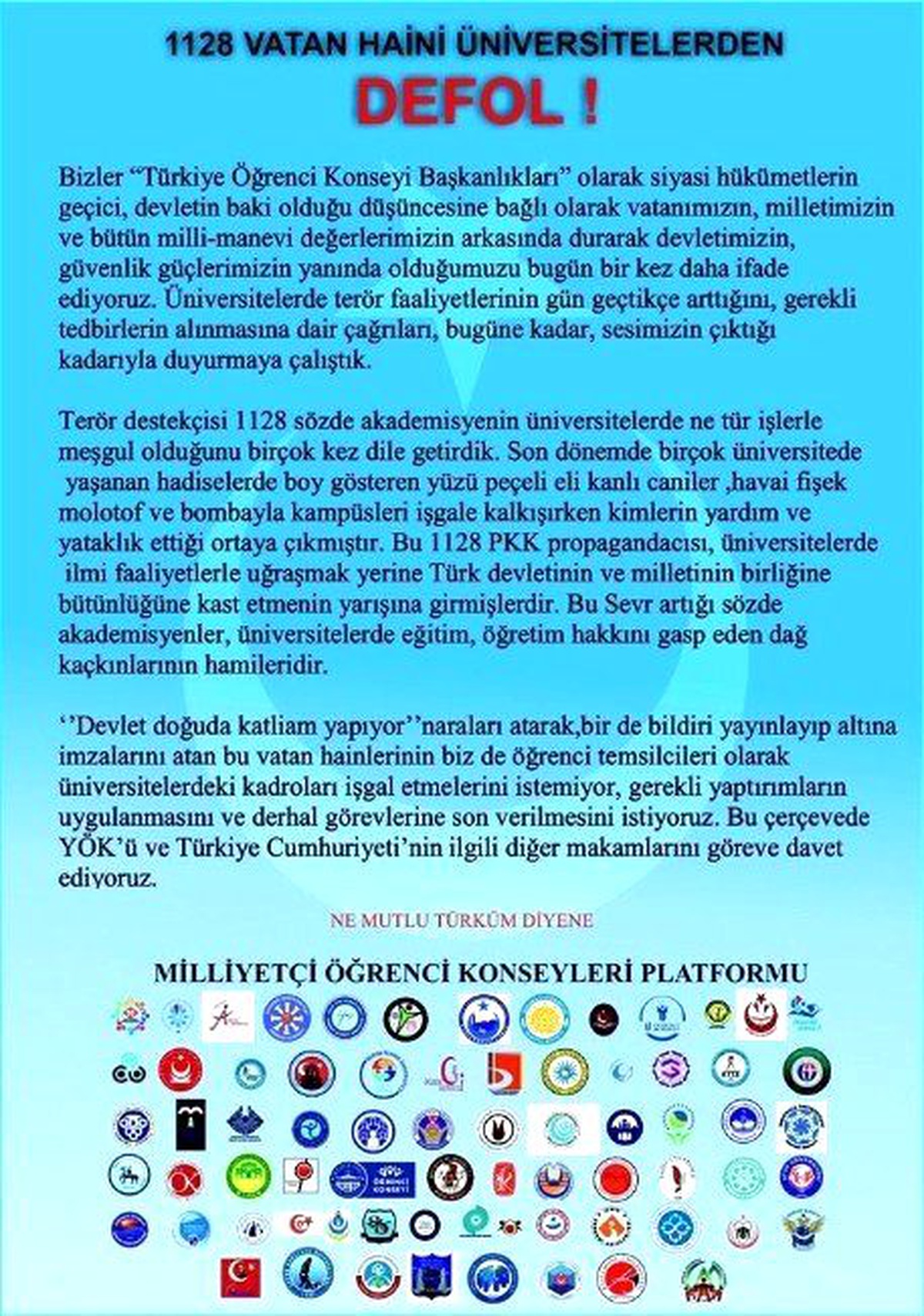 72 Üniversitenin Öğrenci Konseylerinden Akademisyenlere Ortak Tepki