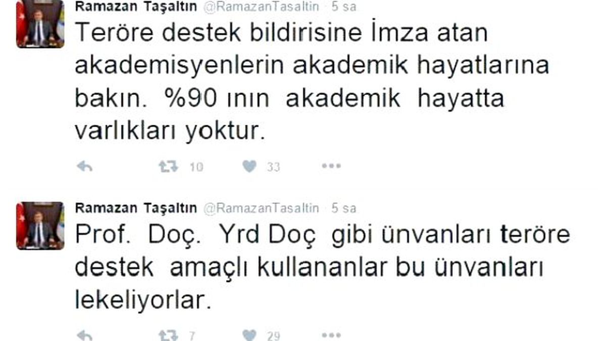 Rektör Prof.dr. Taşaltın\'dan İmzacı Akademisyenlere Tepki