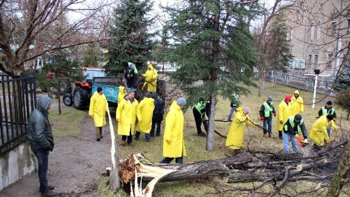 Rüzgar Erü\'de Ağaçları Devirdi, Kongre Merkezi\'nin Çatısını Uçurdu