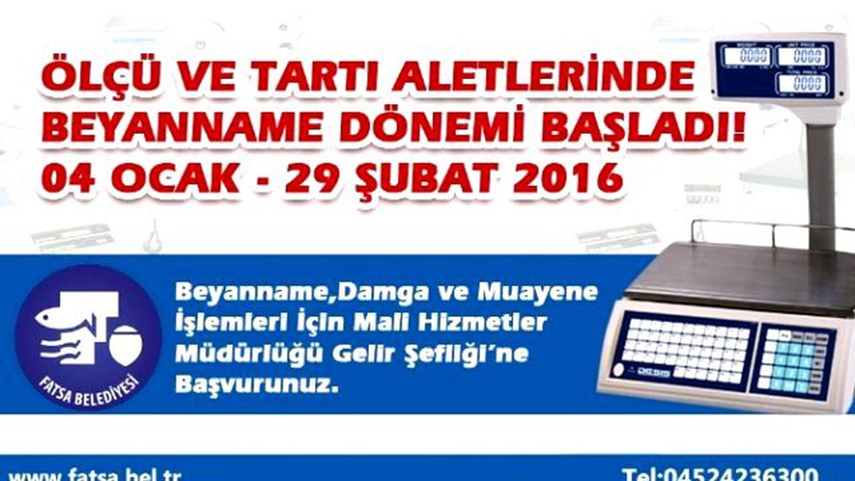 Ölçü ve Tartı Aletlerinde Beyanname Dönemi Başladı