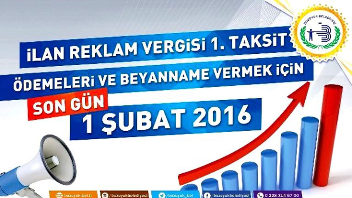 İlan ve Reklam Vergilerinin 1\'inci Taksit Ödemelerinde Son Gün 1 Şubat