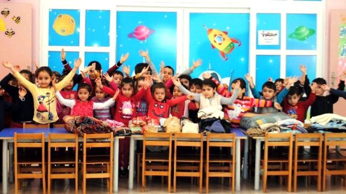 Miniklerden Türkmenlere Yardım Eli Uzandı