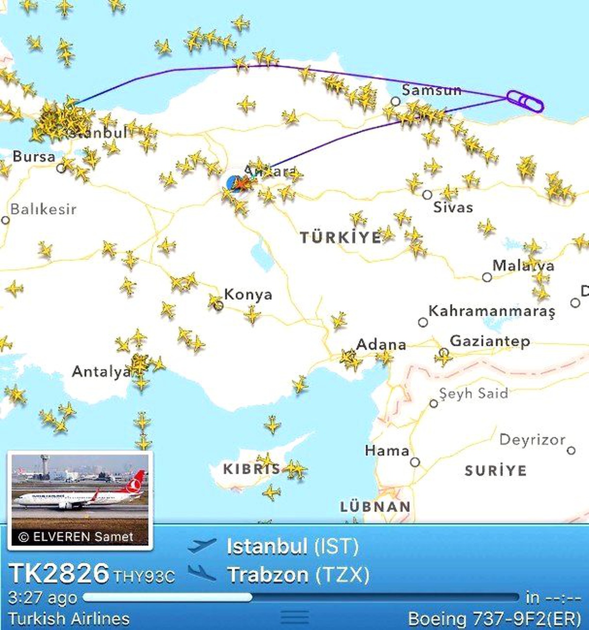 İstanbul-trabzon Uçağı Ankara\'ya Zorunlu İniş Yaptı