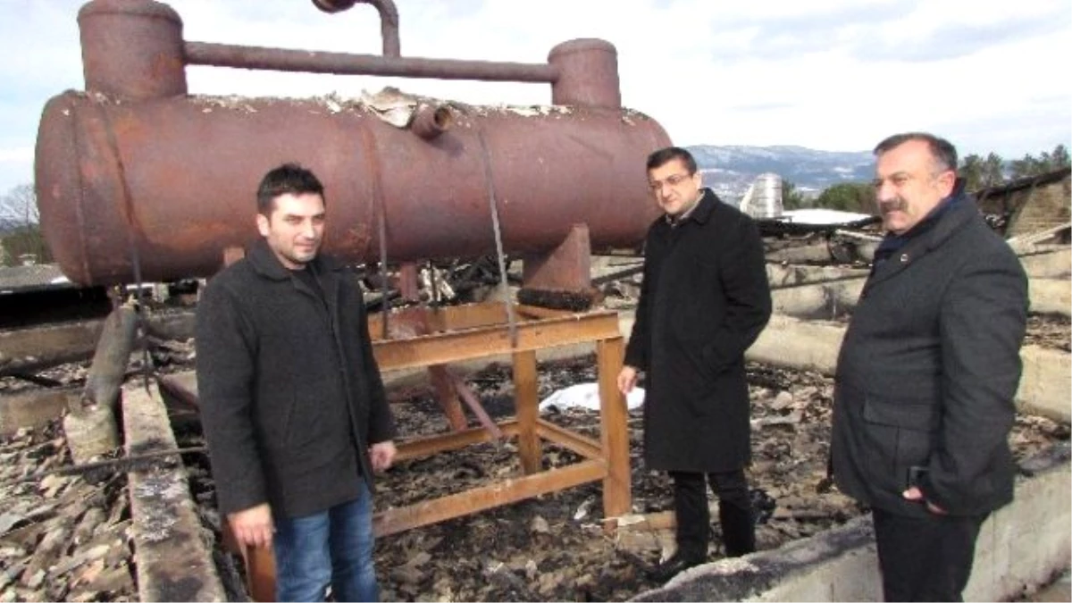 CHP Milletvekili Bülent Öz, Yenice\'de Yanan Gıda Fabrikasını İnceledi