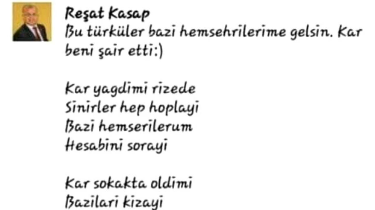 Kar Başkan Kasap\'ı Şair Yaptı