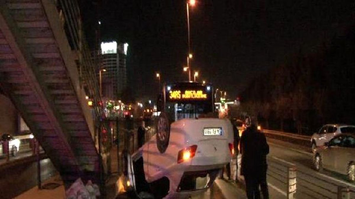 Metrobüs Yoluna Uçtu...