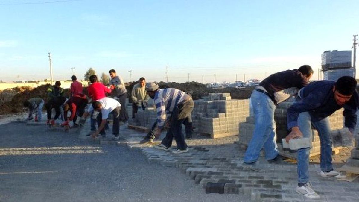 Harran\'da Parke Döşeme Çalışması Devam Ediyor