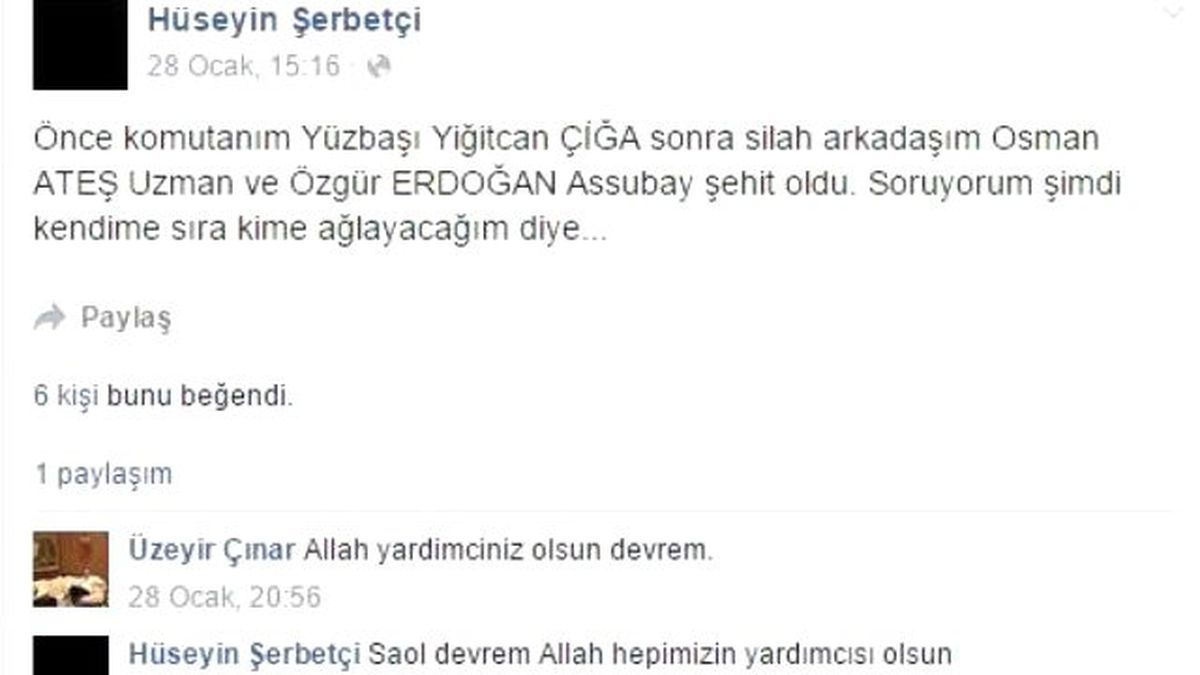 Şehit Hüseyin Şerbetçi\'nin Duygulandıran Mesajı