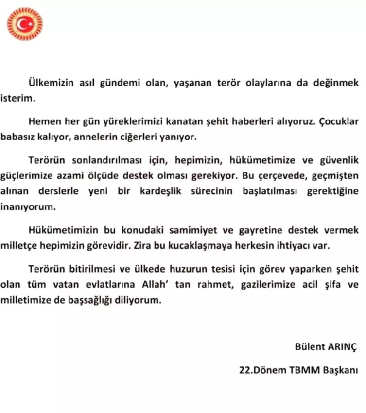 Bülent Arınç\'tan Cumhurbaşkanı Erdoğan\'a : Samimiyetsiz Kişilerin Tahriki ile Hareket Etmeyin (2)