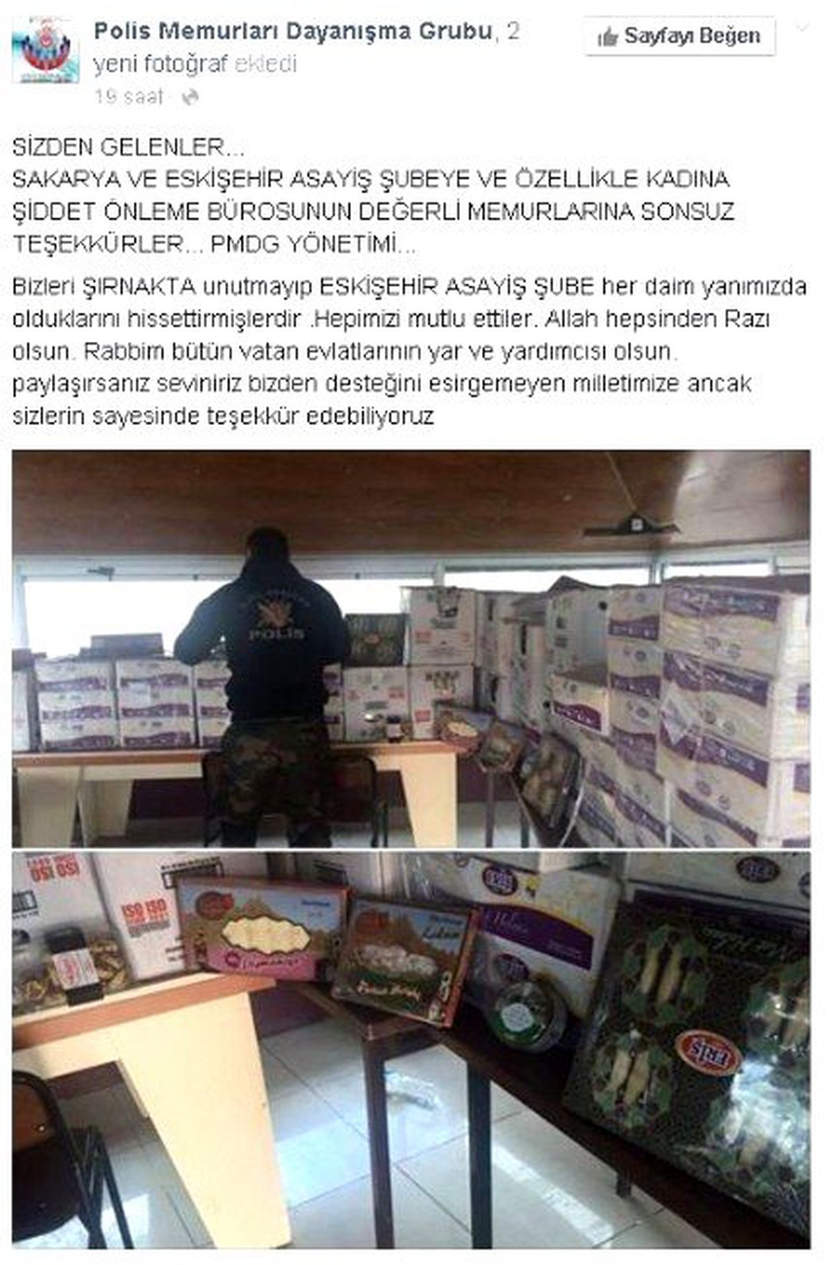 Eskişehir Asayiş Şube Müdürlüğü Ekipleri Operasyondaki Meslektaşlarını Unutmadı