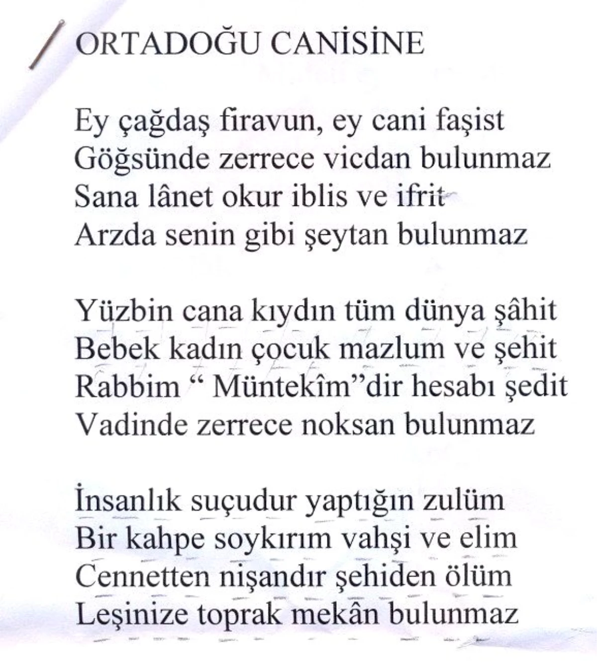 Valinin "Ortadoğu Canisi" Şiiri Duygulandırdı