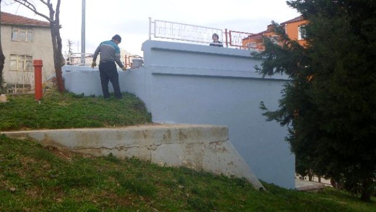 Dış Cephesi Boyanan Su Depolarının Güzel Görüntüye Kavuşturuldu