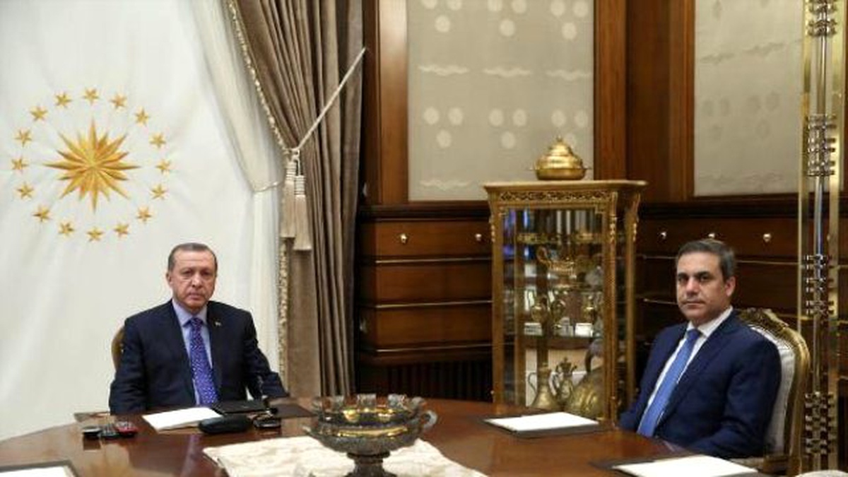 Cumhurbaşkanı Erdoğan, Davutoğlu, Fidan ile Akar\'ı Kabul Etti