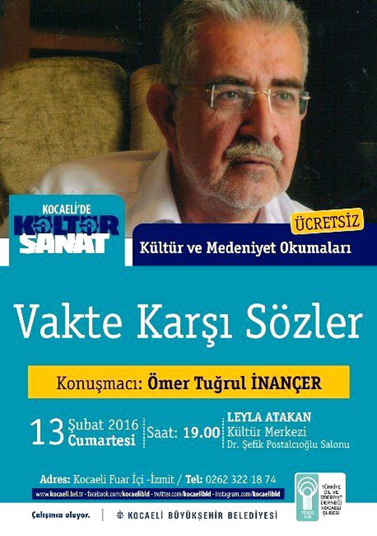 Ömer Tuğrul İnançer İzmit\'e Geliyor
