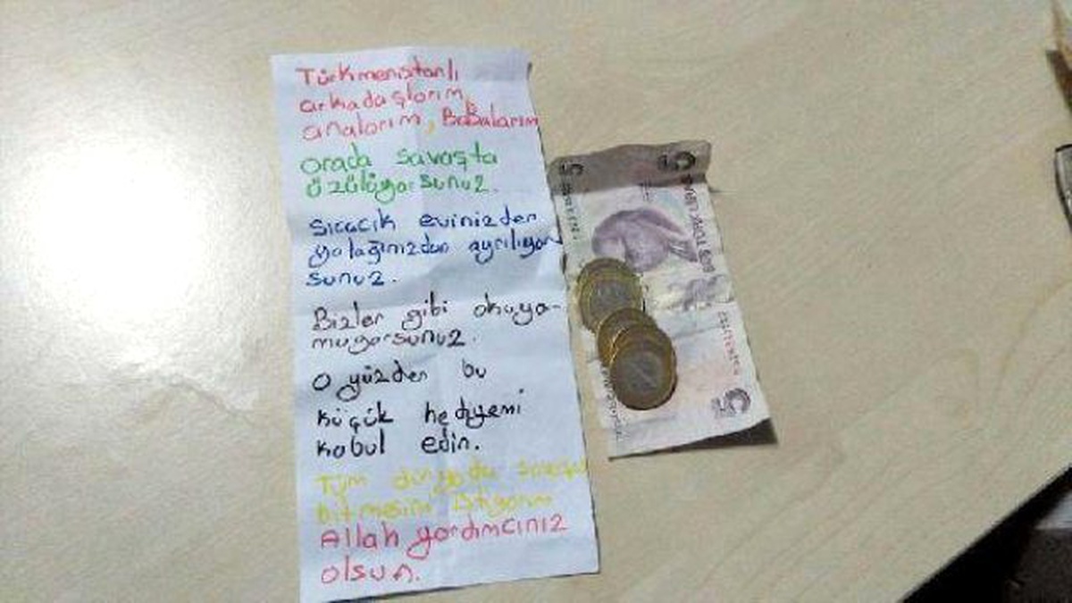 Elanur, Bayırbucak Türkmenlerine Mektup Yazıp, Harçlığını Gönderdi