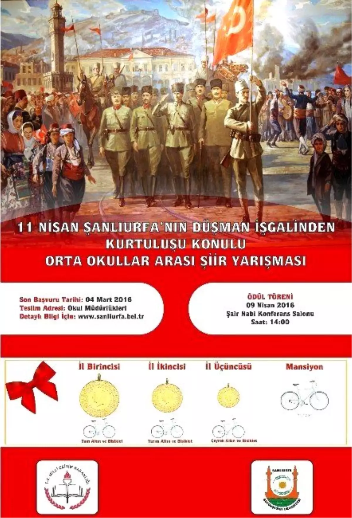 Şanlıurfa\'nın Kurtuluş Gününe Özel Şiir, Kompozisyon ve Resim Yarışması Düzenlenecek