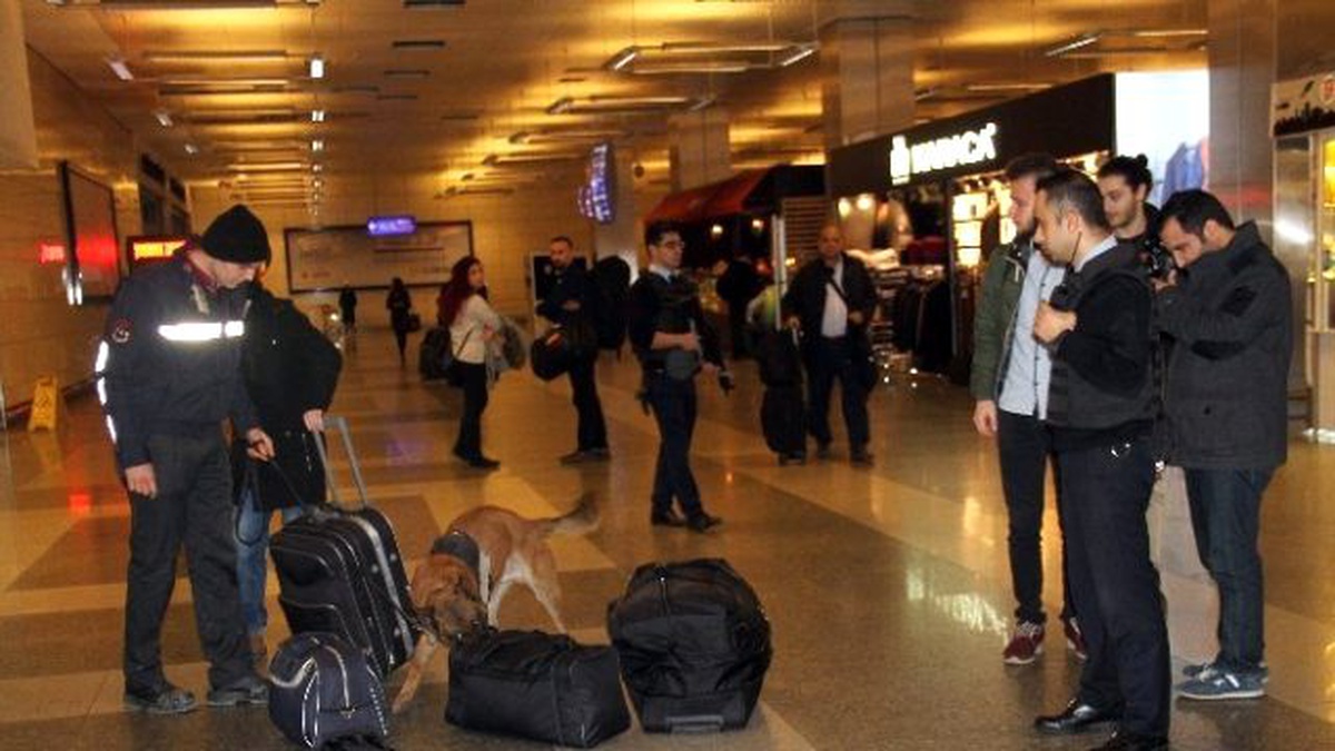 Havalimanında K-9 Köpekleri Bomba İzi Sürüyor