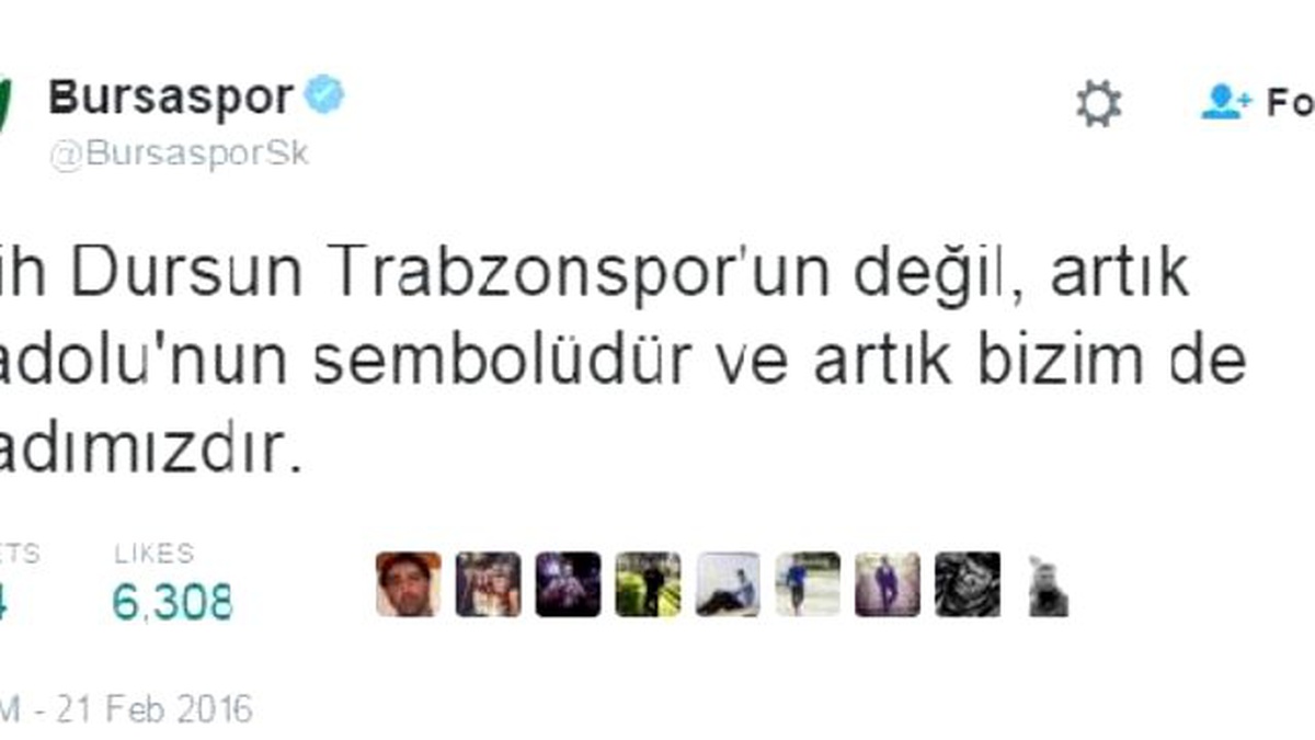 Bursaspor Kulübü\'nden Salih Dursun\'a Destek