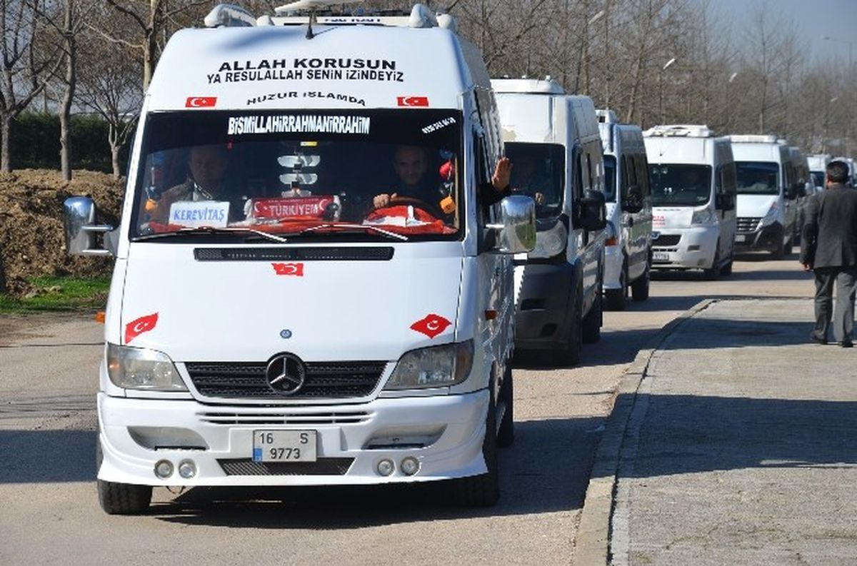 Bursa\'da Servis Araçlarından Konvoylu Eylem
