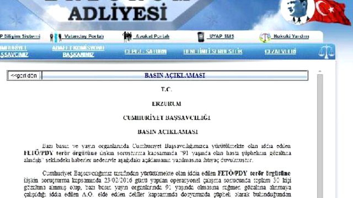 Başsavcı Çiçekli: 91 Yaşındaki Şüpheli Gözaltına Alınmadı