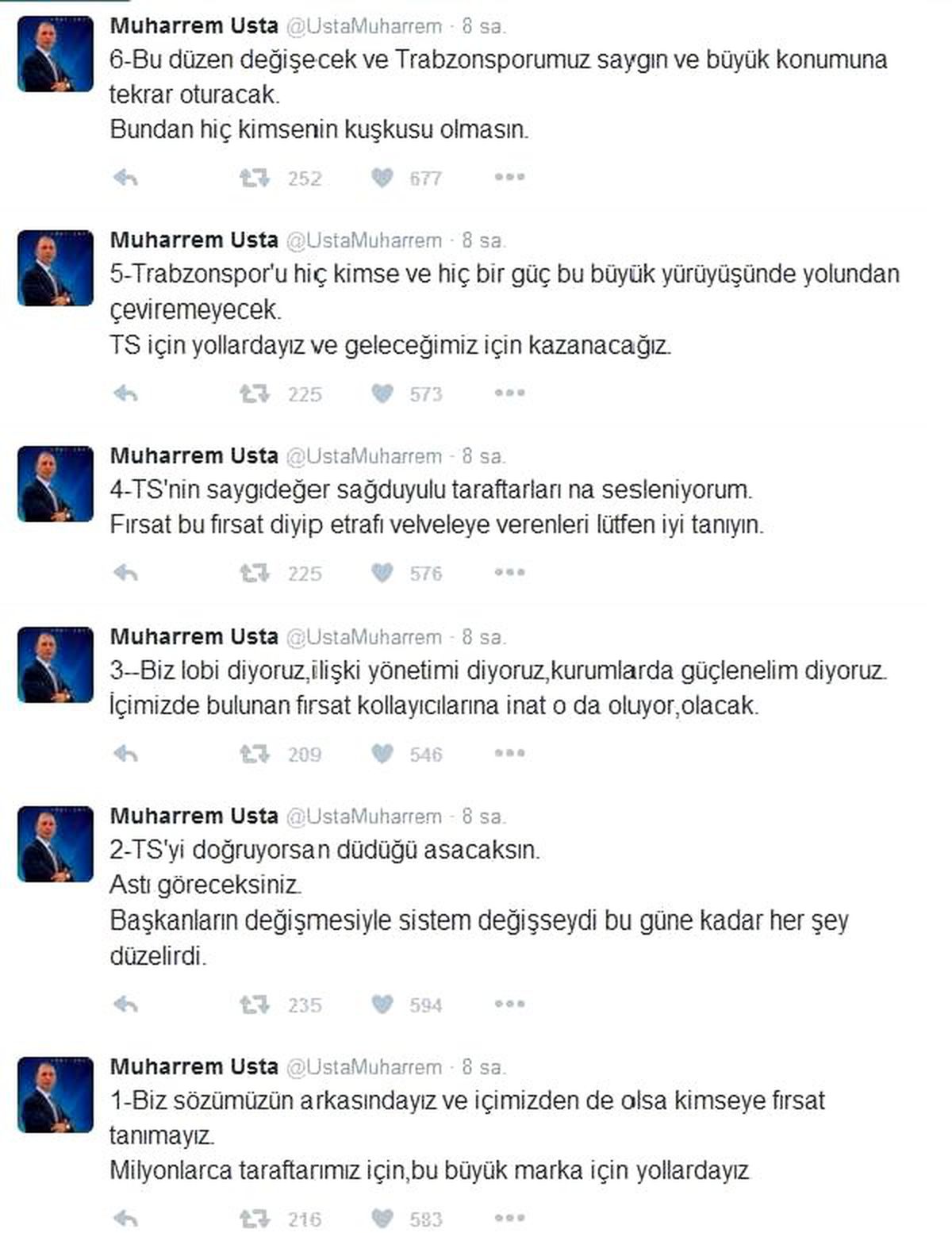 Trabzonspor Başkanı Usta: Deniz Ateş Bitnel Düdüğünü Astı