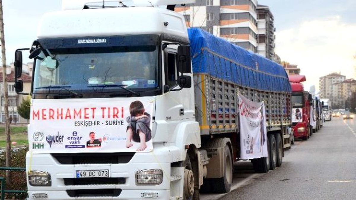 5 Tır Dolusu Yardım Eskişehir\'den Suriye\'ye Yola Çıktı
