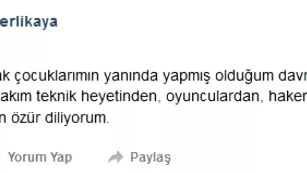 Hakeme Şişe Fırlatan Antrenör Özür Diledi