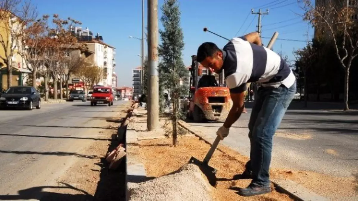 Karaman Belediyesi Kaldırım ve Refüj Çalışmalarını Sürdürüyor