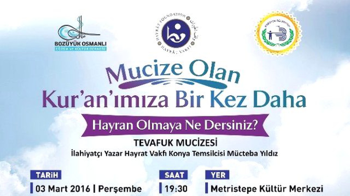 Bozüyük\'te Kur\'an-ı Kerim ve Tevafuk Mucizesi Anlatılacak