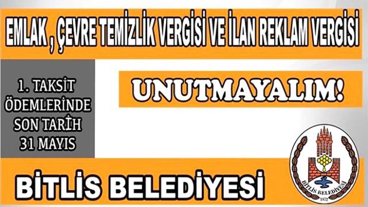 Emlak ve Çevre Temizlik Vergisinde Son Ödeme Tarihi 31 Mayıs