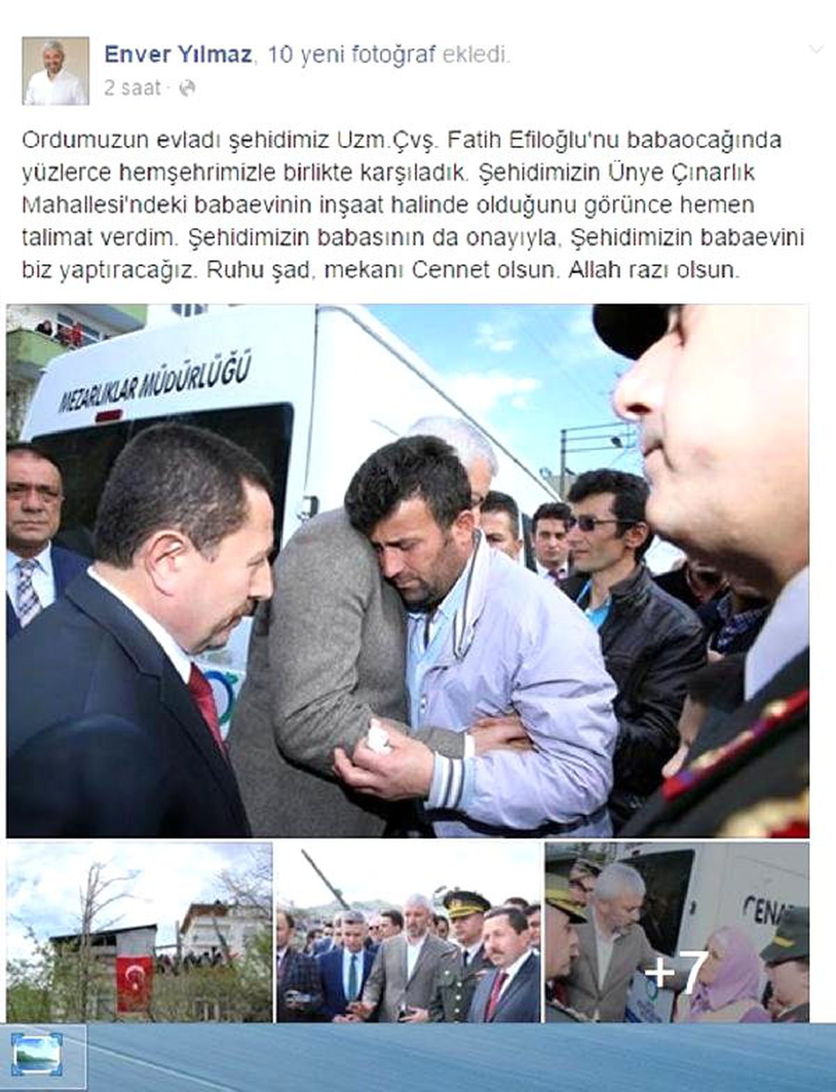 Ordu Büyükşehir Belediyesi Şehidin Baba Evini Yaptıracak