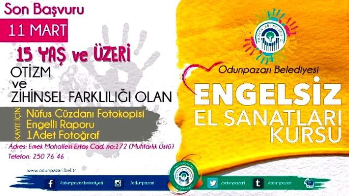Odunpazarı Belediyesi Engelsiz El Sanatları Kursu Açıyor
