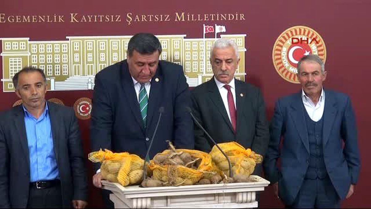 CHP\'li Milletvekilleri \'Çimlenmiş\' Patateslerle Meclis\'te Basın Toplantısı Düzenledi 2