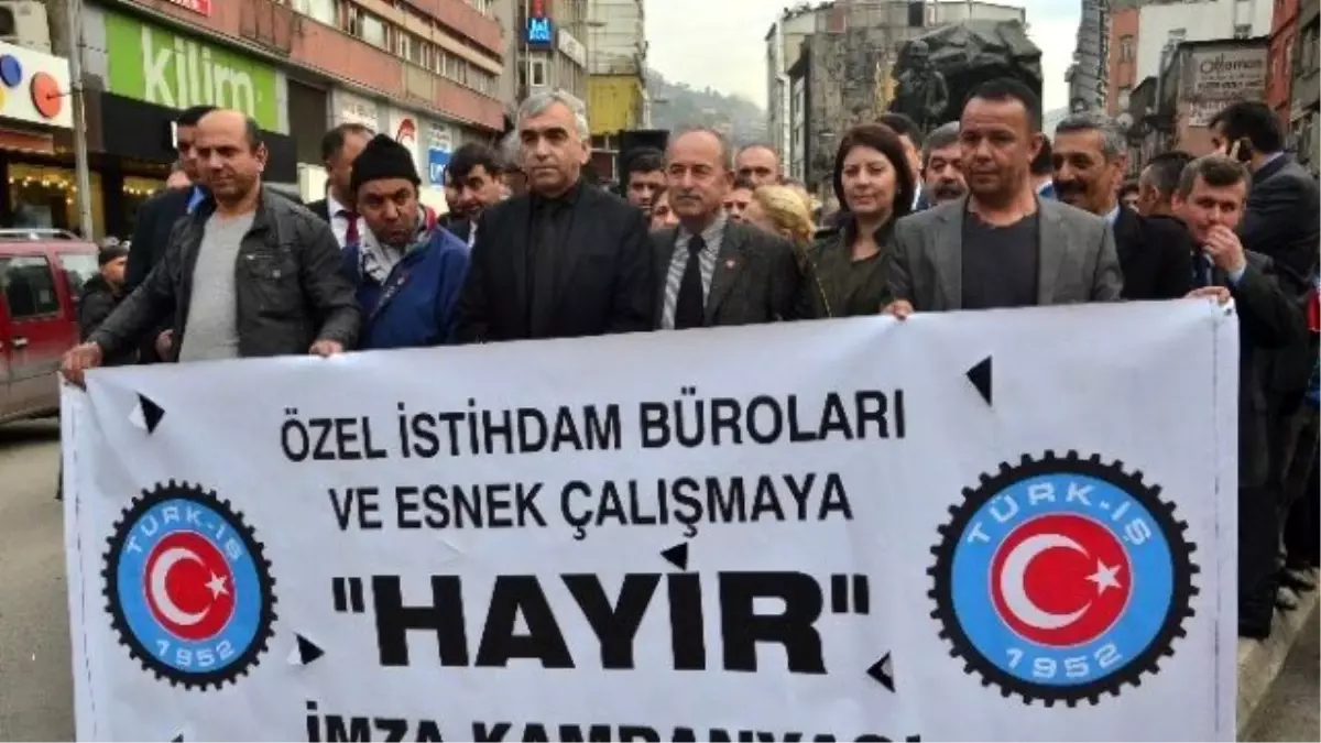 Özel İstihdam Bürolarına ve Esnek Çalışmaya Hayır" Adıyla Toplanan 35 Bin İmza Teslim Edildi