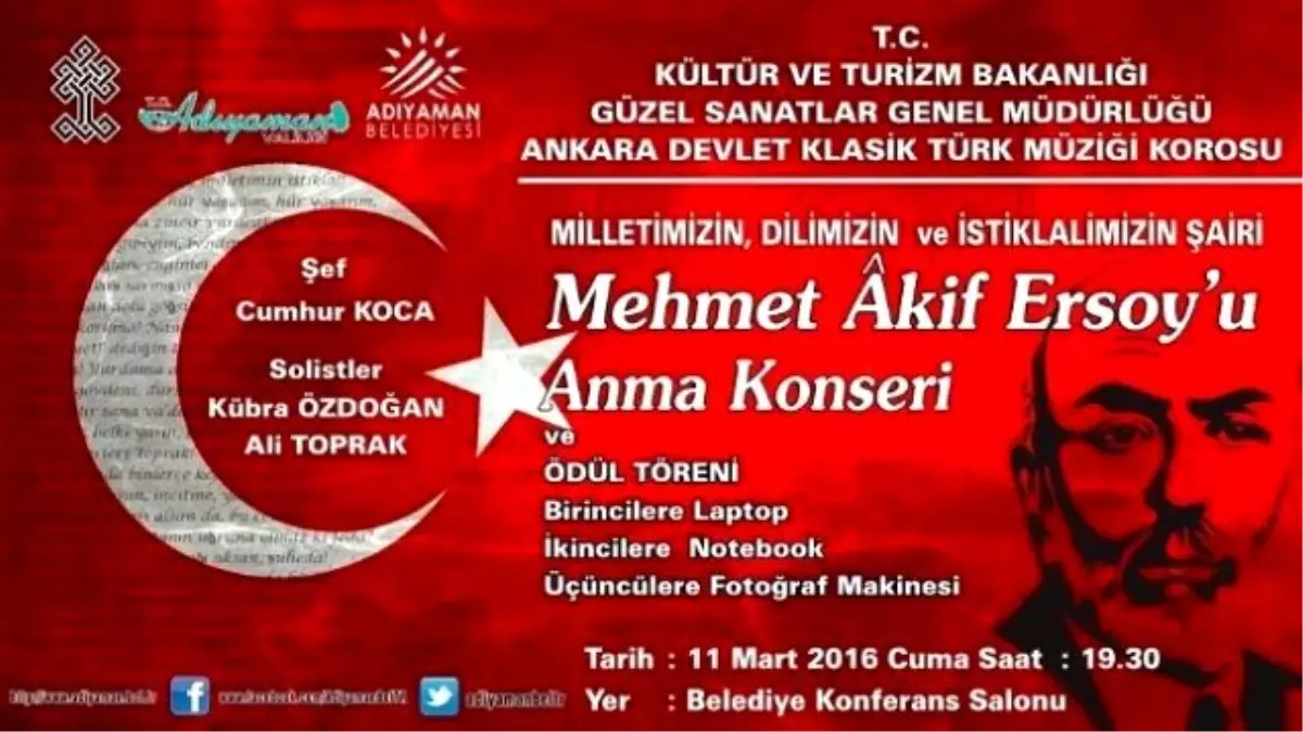 Milli Şair Adıyaman\'da Konserle Anılacak