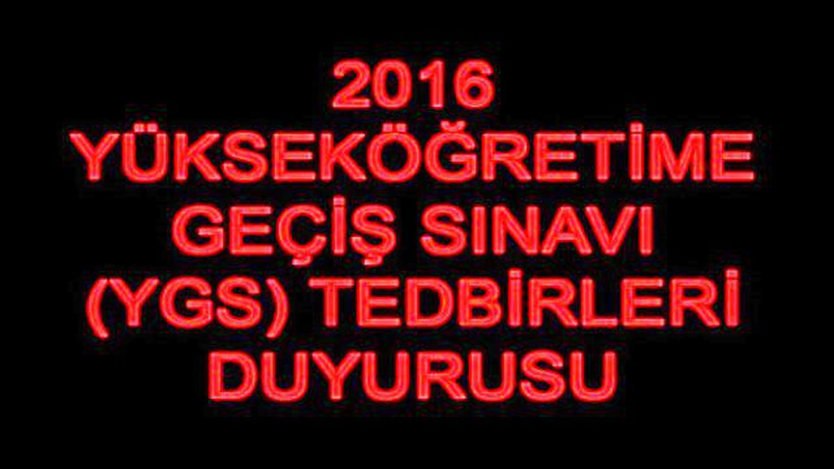 Ygs İçin Bir Dizi Tedbir