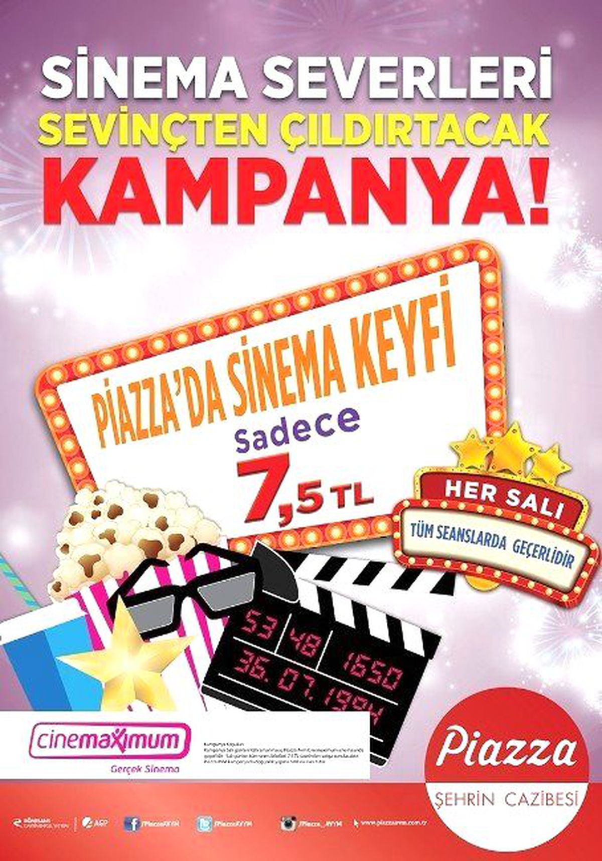 Piazza'larda 7,5 TL'ye Sinema Keyfi Başlıyor