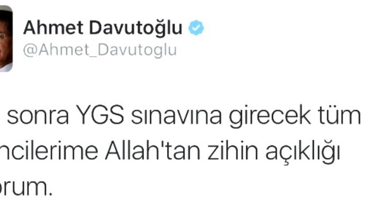 Başbakan Davutoğlu\'ndan Ygs Mesajı