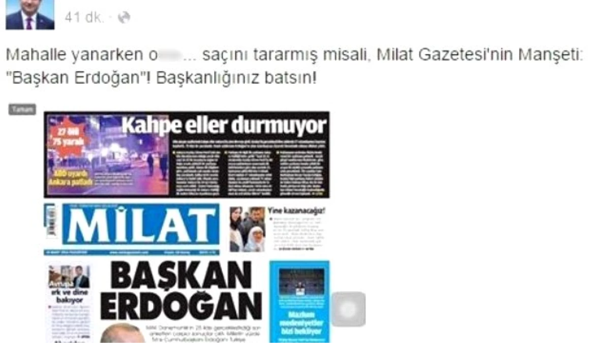 MHP Milletvekili Parsak\'tan, Başkanlık Sistemine "Küfürlü" Tepki