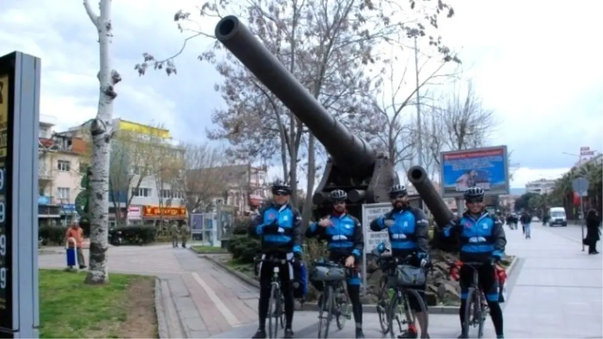 Bisikletçiler Manavgat\'tan Çanakkale Şehitlerine Toprak Getirdi