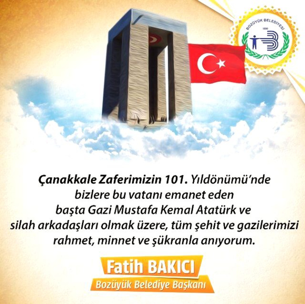 Başkan Bakıcı "Çanakkale Zaferi Bir Kahramanlık Destanıdır"