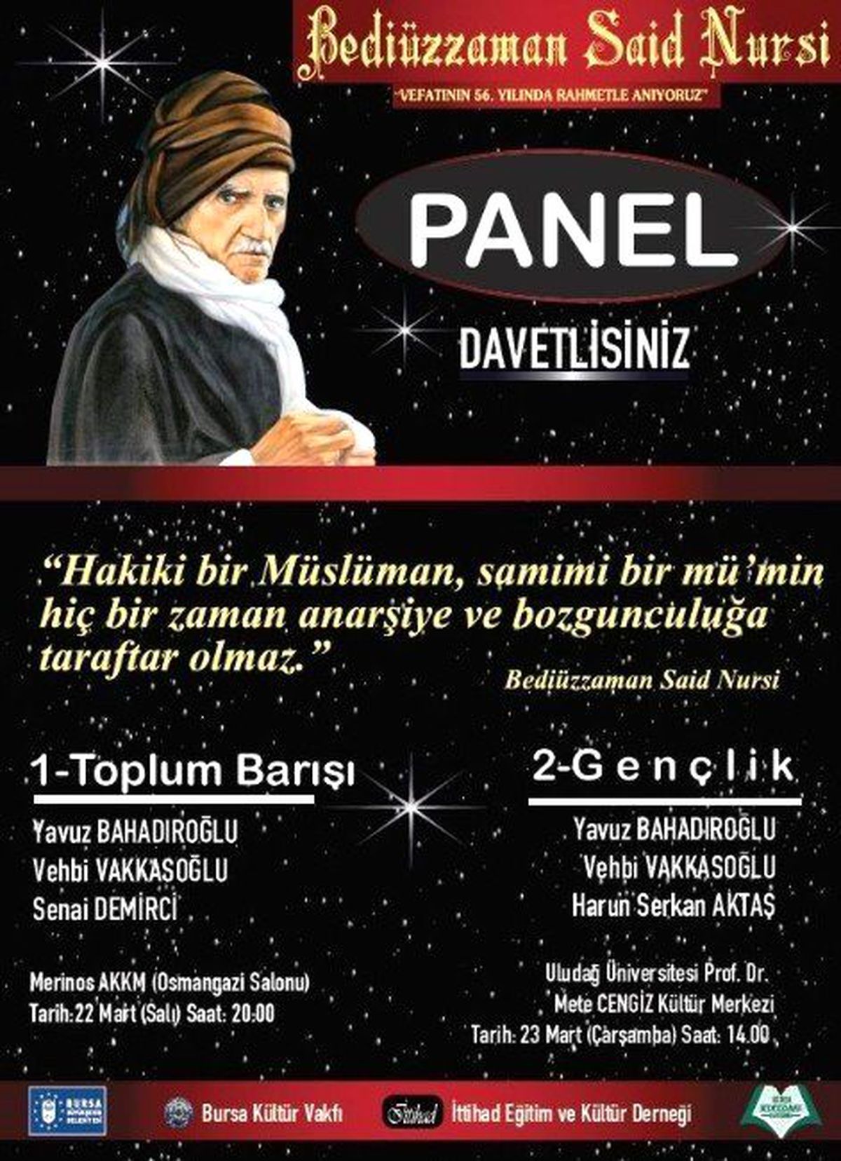 Bediüzzaman Said Nursi Bursa\'da Anılacak