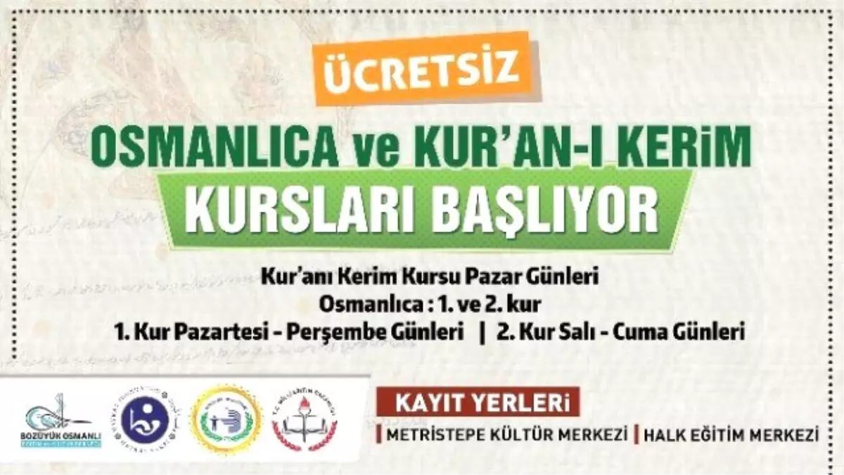 Bozüyük\'te Kur\'an-ı Kerim ve Osmanlıca Kursları Başlıyor