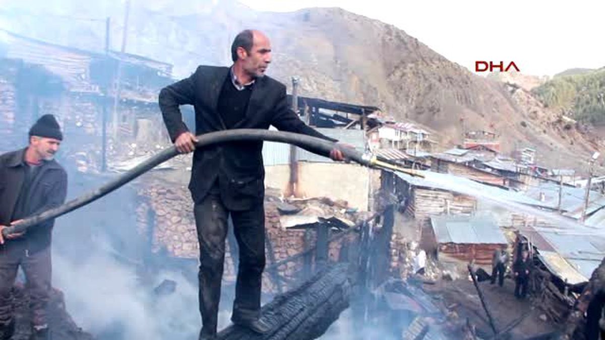 Erzurum - İnci Köyde Yangın